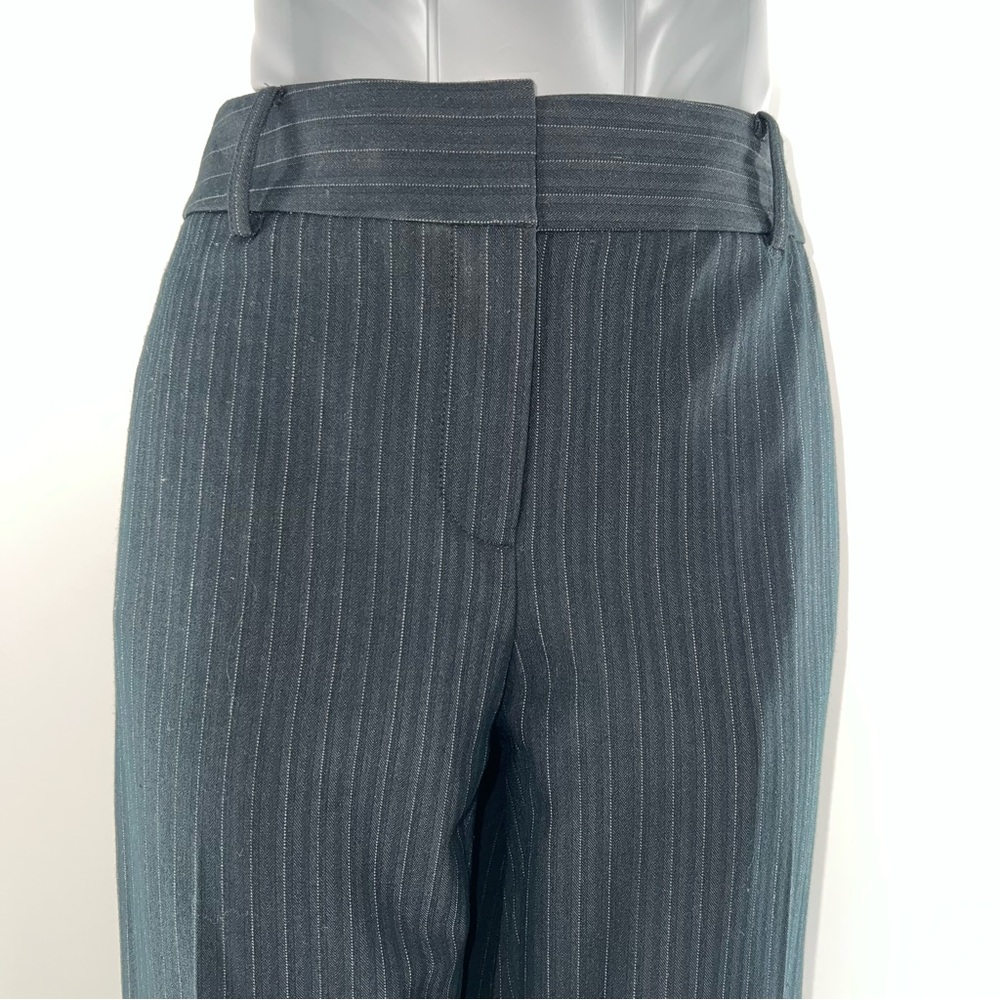 Tahari Black Wide-Leg Women's Work/Professional Pants w/ gray Pinstripes-Size 10 - Picture 2 of 10